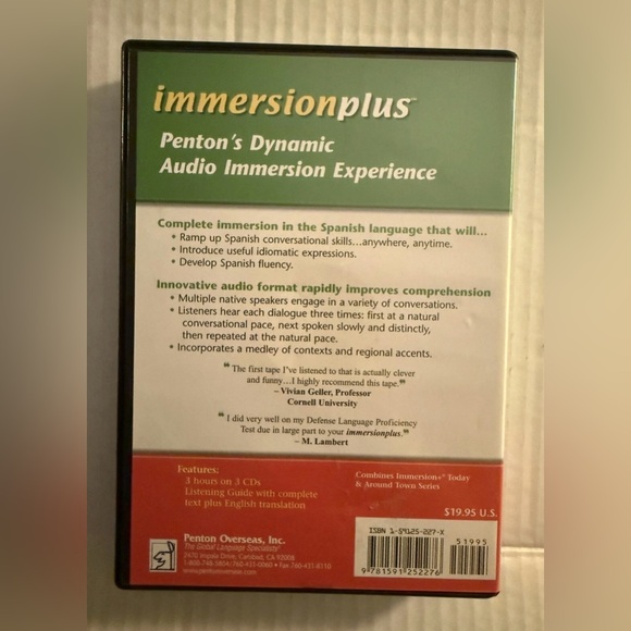 ImmersionPlus: Spanish (3 CD Set, 2002) the Final Step to Fluency w/Booklet! - Picture 2 of 3